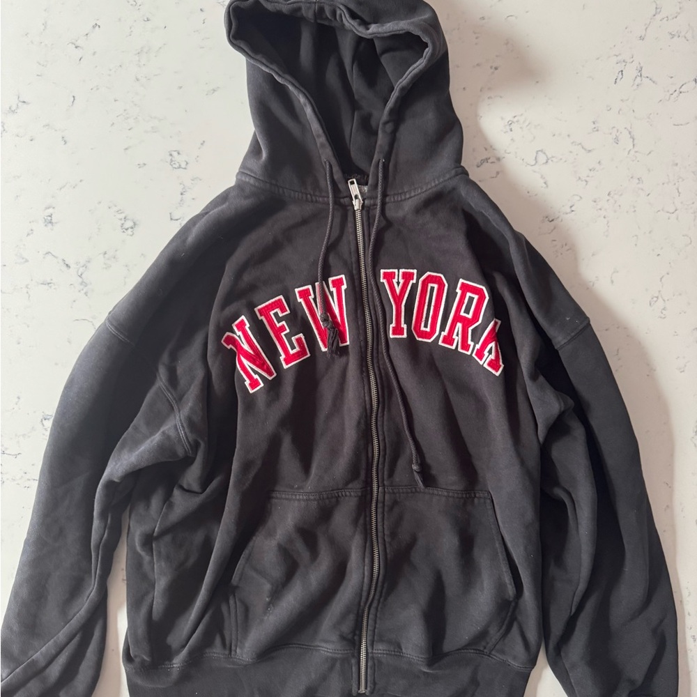 Brandy Melville Black Zip Up Hoodie